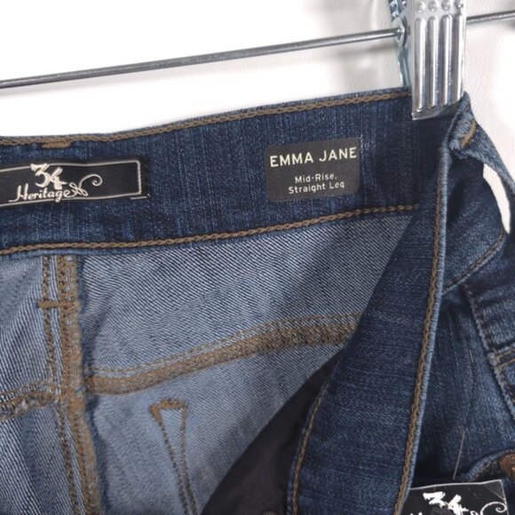 NWT 34 HERITAGE EMMA JANE Mid Rise Straight Leg Jeans N042626 Size 27/33 - Picture 10 of 14